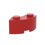 Curved Brick 2 Knobs #3063 - 21-Red