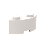 Curved Brick 2 Knobs #3063 - 1-White