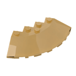 Brick, Round Corner 6 x 6 with Slope 33 Edge, Facet Cutout #95188 - 297-Pearl Gold