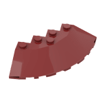 Brick, Round Corner 6 x 6 with Slope 33 Edge, Facet Cutout #95188 - 154-Dark Red