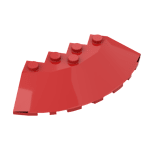 Brick, Round Corner 6 x 6 with Slope 33 Edge, Facet Cutout #95188 - 21-Red