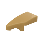 Slope Curved 2 x 1 with Stud Notch Left #29120  - 297-Pearl Gold