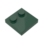 Plate Special 2 x 2 with Only 2 studs #33909  - 141-Dark Green