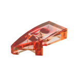 Slope Curved 2 x 1 with Stud Notch Left #29120  - 182-Trans-Orange