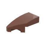 Slope Curved 2 x 1 with Stud Notch Left #29120  - 192-Reddish Brown