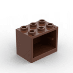 Container, Cupboard 2 x 3 x 2 - Hollow Studs #4532bContainer, Cupboard 2 x 3 x 2 - Hollow Studs #4532b - 192-Reddish Brown