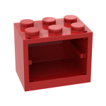 Container, Cupboard 2 x 3 x 2 - Hollow Studs #4532bContainer, Cupboard 2 x 3 x 2 - Hollow Studs #4532b - 21-Red