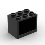 Container, Cupboard 2 x 3 x 2 - Hollow Studs #4532bContainer, Cupboard 2 x 3 x 2 - Hollow Studs #4532b - 26-Black