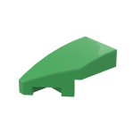 Slope Curved 2 x 1 with Stud Notch Left #29120  - 37-Bright Green