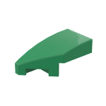 Slope Curved 2 x 1 with Stud Notch Left #29120  - 28-Green