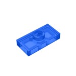 Plate Special 1 x 2 with 1 Stud with Groove and Inside Stud Holder (Jumper) #15573 - 43-Trans-Dark Blue