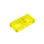 Plate Special 1 x 2 with 1 Stud with Groove and Inside Stud Holder (Jumper) #15573 - 44-Trans-Yellow