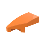 Slope Curved 2 x 1 with Stud Notch Left #29120  - 106-Orange