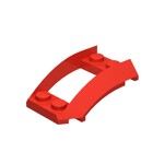 Wheel Arch, Wedge 4 x 3 Open with Cutout and Four Studs #47755 - 21-Red