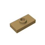 Plate Special 1 x 2 with 1 Stud with Groove and Inside Stud Holder (Jumper) #15573 - 138-Dark Tan