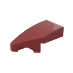 Slope Curved 2 x 1 with Stud Notch Left #29120  - 154-Dark Red