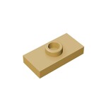 Plate Special 1 x 2 with 1 Stud with Groove and Inside Stud Holder (Jumper) #15573 - 5-Tan