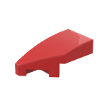 Slope Curved 2 x 1 with Stud Notch Left #29120  - 21-Red
