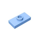 Plate Special 1 x 2 with 1 Stud with Groove and Inside Stud Holder (Jumper) #15573 - 212-Bright Light Blue
