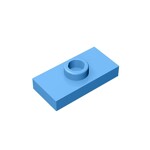 Plate Special 1 x 2 with 1 Stud with Groove and Inside Stud Holder (Jumper) #15573 - 102-Medium Blue