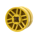 Wheel 14mm D. x 9.9mm with Centre Groove, Fake Bolts and 6 Spokes #11208 - 24-Yellow