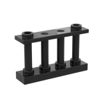 Fence Spindled 1 x 4 x 2 2 Top Studs #30055 - 26-Black