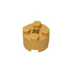 Brick Round 2 x 2 with Axle Hole #6143 - 297-Pearl Gold