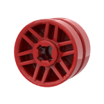 Wheel 14mm D. x 9.9mm with Centre Groove, Fake Bolts and 6 Spokes #11208 - 21-Red