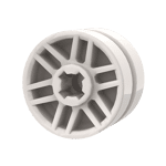 Wheel 14mm D. x 9.9mm with Centre Groove, Fake Bolts and 6 Spokes #11208 - 1-White