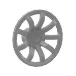 Wheel Cover 9 Spoke - 18mm D. #62701 - 315-Flat Silver