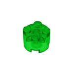 Brick Round 2 x 2 with Axle Hole #6143 - 48-Trans-Green