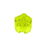 Brick Round 2 x 2 with Axle Hole #6143 - 311-Trans-Bright Green