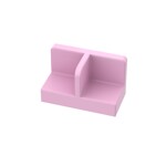 Panel 1 x 2 x 1 with Rounded Corners and Central Divider #93095 - 222-Bright Pink