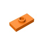 Plate Special 1 x 2 with 1 Stud with Groove and Inside Stud Holder (Jumper) #15573 - 106-Orange