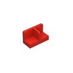 Panel 1 x 2 x 1 with Rounded Corners and Central Divider #93095 - 21-Red