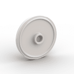 Minifig Shield Round with Stud and Raised Rim #91884 - 1-White