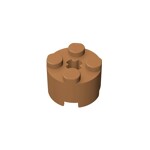 Brick Round 2 x 2 with Axle Hole #6143 - 312-Medium Dark Flesh