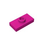 Plate Special 1 x 2 with 1 Stud with Groove and Inside Stud Holder (Jumper) #15573 - 124-Magenta