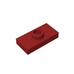 Plate Special 1 x 2 with 1 Stud with Groove and Inside Stud Holder (Jumper) #15573 - 154-Dark Red