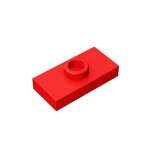 Plate Special 1 x 2 with 1 Stud with Groove and Inside Stud Holder (Jumper) #15573 - 21-Red