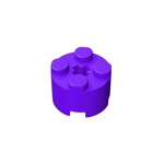 Brick Round 2 x 2 with Axle Hole #6143 - 268-Dark Purple