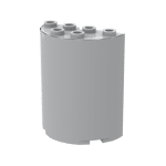 Cylinder Half 2 x 4 x 4 #6259 - 194-Light Bluish Gray