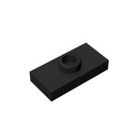 Plate Special 1 x 2 with 1 Stud with Groove and Inside Stud Holder (Jumper) #15573 - 26-Black