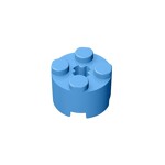 Brick Round 2 x 2 with Axle Hole #6143 - 102-Medium Blue