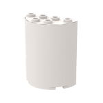 Cylinder Half 2 x 4 x 4 #6259 - 1-White