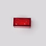 Brick 1 x 2 without Bottom Tube #3065 - 41-Trans-Red