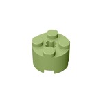 Brick Round 2 x 2 with Axle Hole #6143 - 330-Olive Green