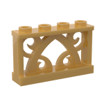 Fence Ornamented 1 x 4 x 2 with 4 Studs #19121 - 297-Pearl Gold