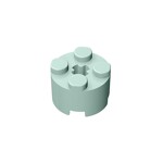 Brick Round 2 x 2 with Axle Hole #6143 - 323-Light Aqua