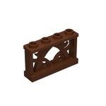 Fence Ornamented 1 x 4 x 2 with 4 Studs #19121 - 192-Reddish Brown
